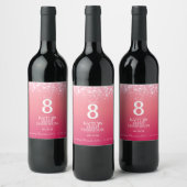 Table mariage rose étiquettes personnalisés (Bouteilles)