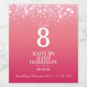 Table mariage rose étiquettes personnalisés (Étiquettes simples)