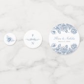 Table Mariage Toile Bleu Confetti Chinoiserie (Devant)