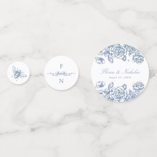 Table Mariage Toile Bleu Confetti Chinoiserie (Devant)