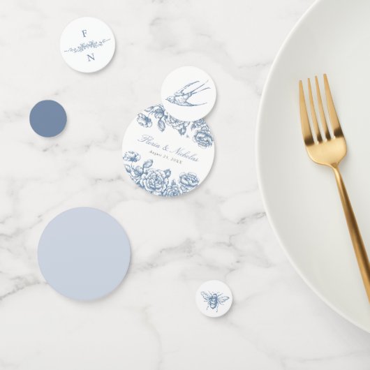 Table Mariage Toile Bleu Confetti Chinoiserie (Groupe)