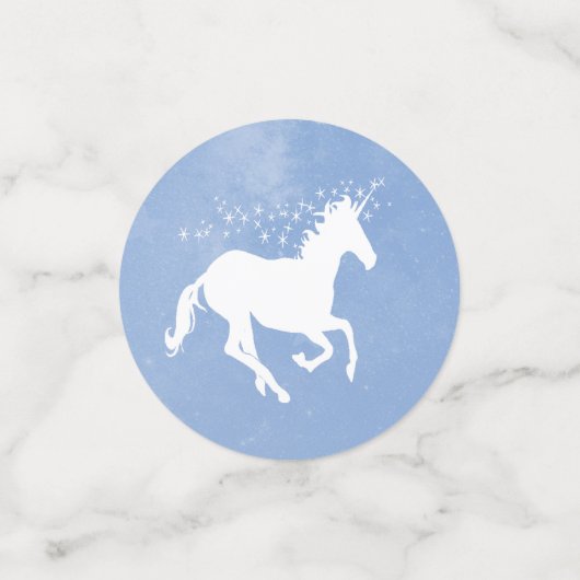 Table Mariage Unicorne Bleue Confetti (Petit recto)