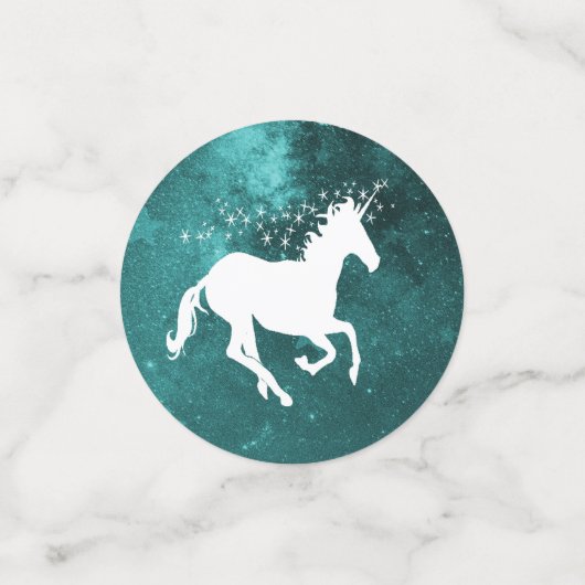 Table Mariage Unicorne turquoise Confetti (Petit recto)