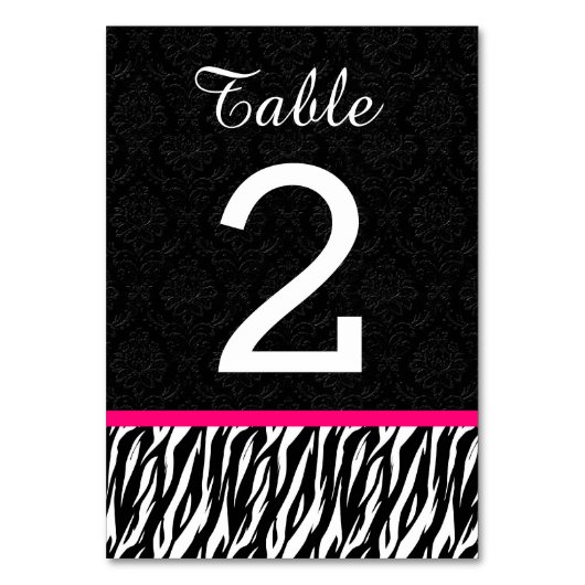 Table Mariage ZEBRA Numéro de tableau 1 avec ROBE HOT V2 (Par défaut)