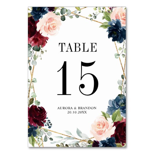 Table Marine Bleu rose rose rose Botanique Numéro de tab (Par défaut)