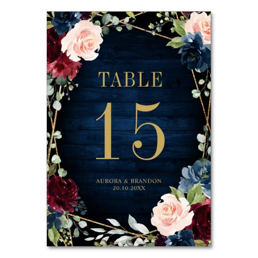 Table Marine Bleu rose rose rose Botanique Numéro de tab (Par défaut)