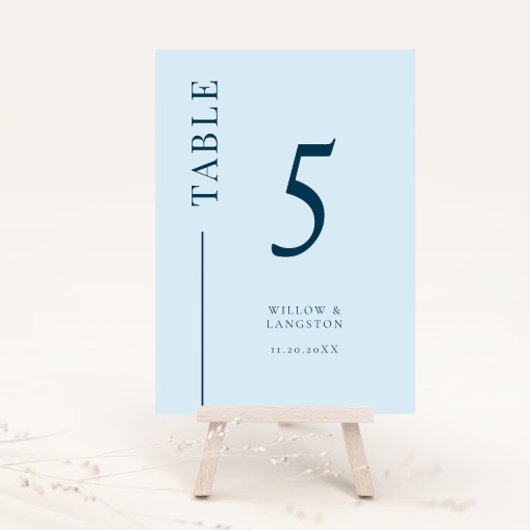 Table Marine Blue Clean Line Mariage Numéro de tableau