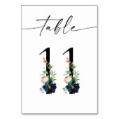 Table Marine, Dusty Blue & Pink Floral Numéro de tableau (Dos)