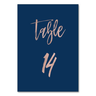 Table Marine et Rose Gold Glam Chic Mariage Numéro de ta