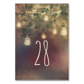 Table Mason Jar Lights Rustic Tree Mariage Numéro de tab (Dos)