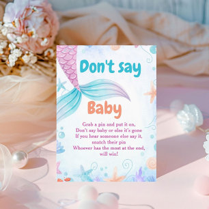 Table Mermaid ne pas dire Baby shower bébé signe de jeu
