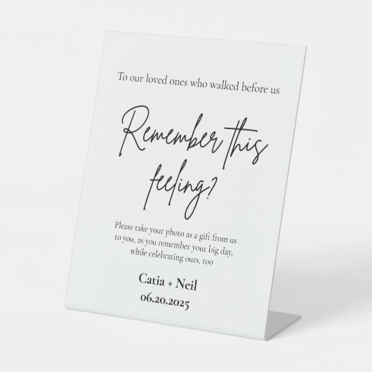 Table Minimaliste Souvenez-vous de ce signe Mariage (Recto)