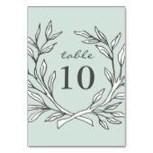 Table Mint Rustic Wreath Wedding Réception Numéro de tab (Par défaut)
