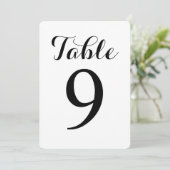 Table Modern Script 9 | Carte de numéros de table (Debout devant)