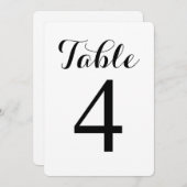 Table moderne 4 | Carte de numéros de table (Devant / Derrière)
