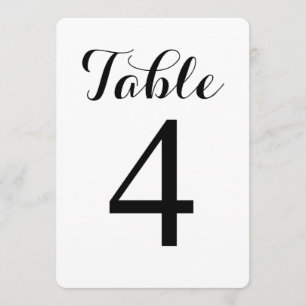 Table moderne 4   Carte de numéros de table