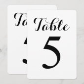 Table moderne 5 | Carte de numéros de table (Devant / Derrière)