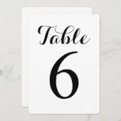 Table moderne 6 | Carte de numéros de table (Devant / Derrière)
