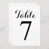 Table moderne 7 | Carte de numéros de table (Devant / Derrière)