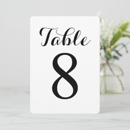 Table moderne 8 | Carte de numéros de table (Debout devant)