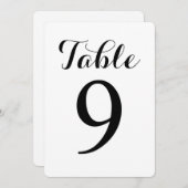 Table moderne 9 | Carte de numéros de table (Devant / Derrière)