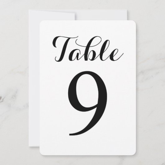 Table moderne 9 | Carte de numéros de table (Dos)