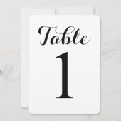 Table moderne de script 1 | Carte de numéros de ta (Dos)