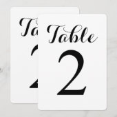 Table moderne de script 2 | Carte de numéros de ta (Devant / Derrière)