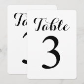 Table moderne de script 3 | Carte de numéros de ta (Devant / Derrière)