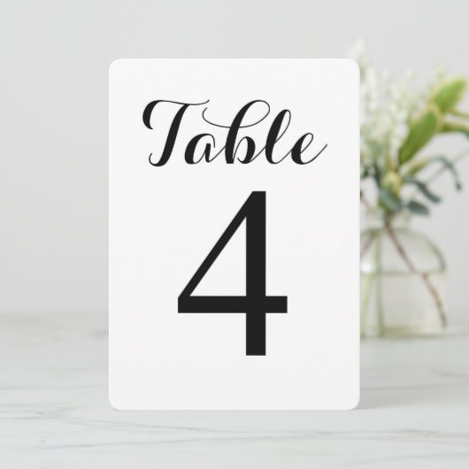 Table moderne de script 4 | Carte de numéros de ta (Debout devant)