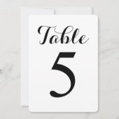 Table moderne de script 5 | Carte de numéros de ta (Devant)