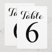 Table moderne de script 6 | Carte de numéros de ta (Devant / Derrière)