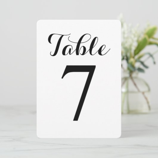 Table moderne de script 7 | Carte de numéros de ta (Debout devant)