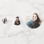 Table moderne Noir Blanc Graduation Party Confetti (Devant)