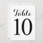 Table moderne numéro 10 | Carte numéros de table (Dos)