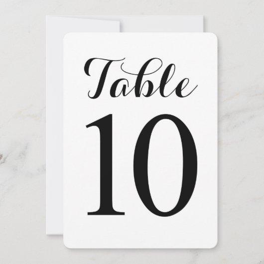 Table moderne numéro 10 | Carte numéros de table (Devant)