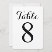 Table moderne numéro 8 | Carte numéros de table (Dos)