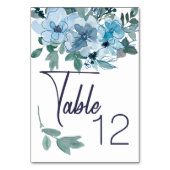 Table Moderne Pastel Blue Aquarelle Mariage Numéro de ta (Dos)