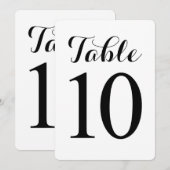 Table moderne script 10 | Carte de numéros de tabl (Devant / Derrière)