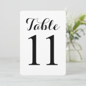 Table moderne script 11 | Carte de numéros de tabl (Debout devant)