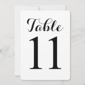 Table moderne script 11 | Carte de numéros de tabl (Dos)