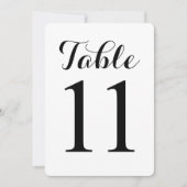 Table moderne script 11 | Carte de numéros de tabl (Devant)