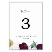 Table Moody Purple Blooms Numéro de tableau (Dos)