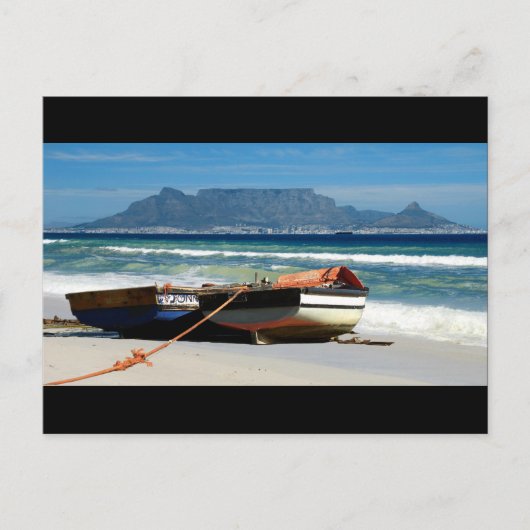 Table Mountain avec bateaux de pêche cartes postal (Devant)