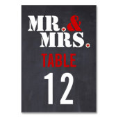 Table Mr & Mrs mariage de typographie moderne numéro de  (Dos)