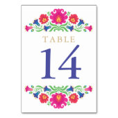 Table Multicolor mexicain Floral Numéro de tableau (Dos)