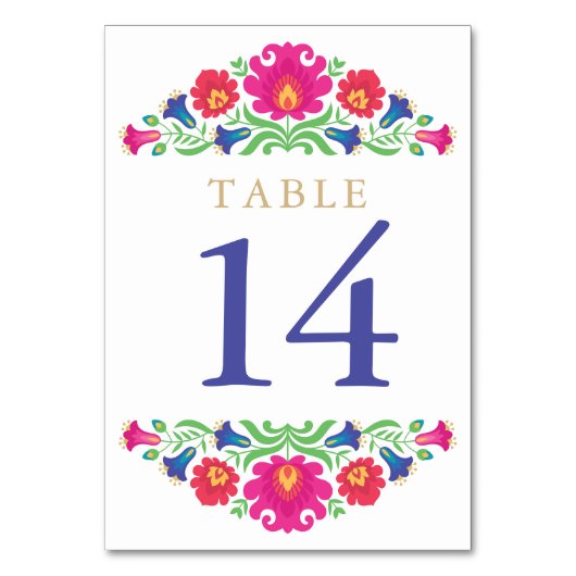 Table Multicolor mexicain Floral Numéro de tableau (Par défaut)