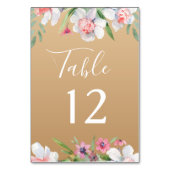 Table Narcisse blanc sur Champagne Mariage Numéro de tab (Dos)