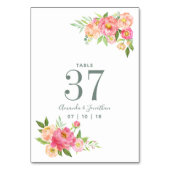 Table Natation de printemps Peonies d'aquarelle Numéro d (Dos)