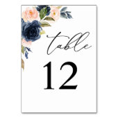 Table Navy Blue & Blush rose Floral Numéro de tableau (Dos)